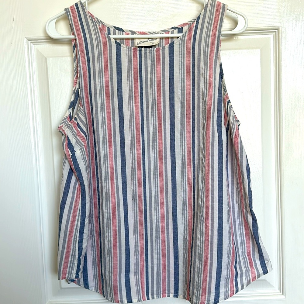 Universal Thread  size L. Red, white & blue.  faux buttons worn once